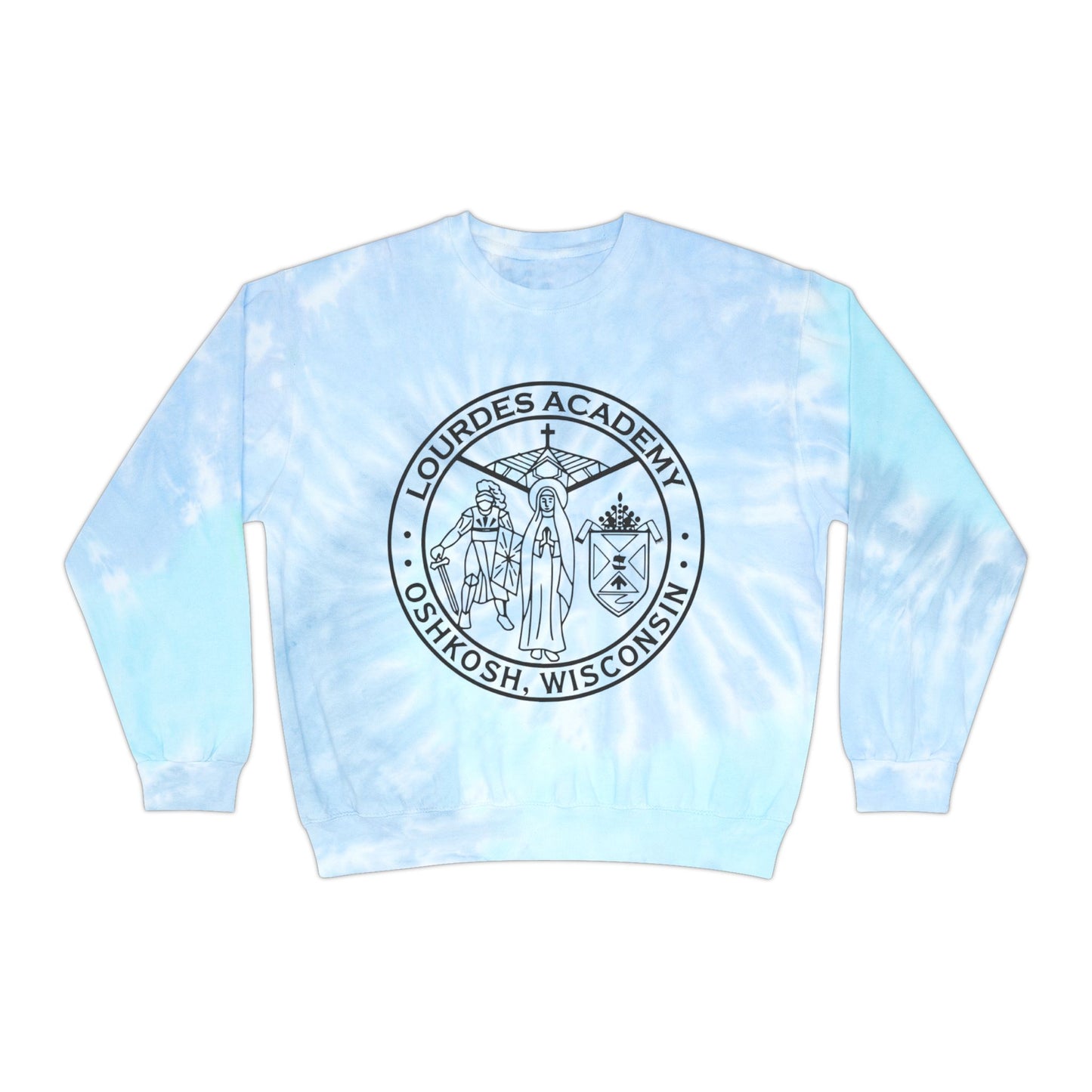 Unisex Lourdes Crest Tie-Dye Sweatshirt