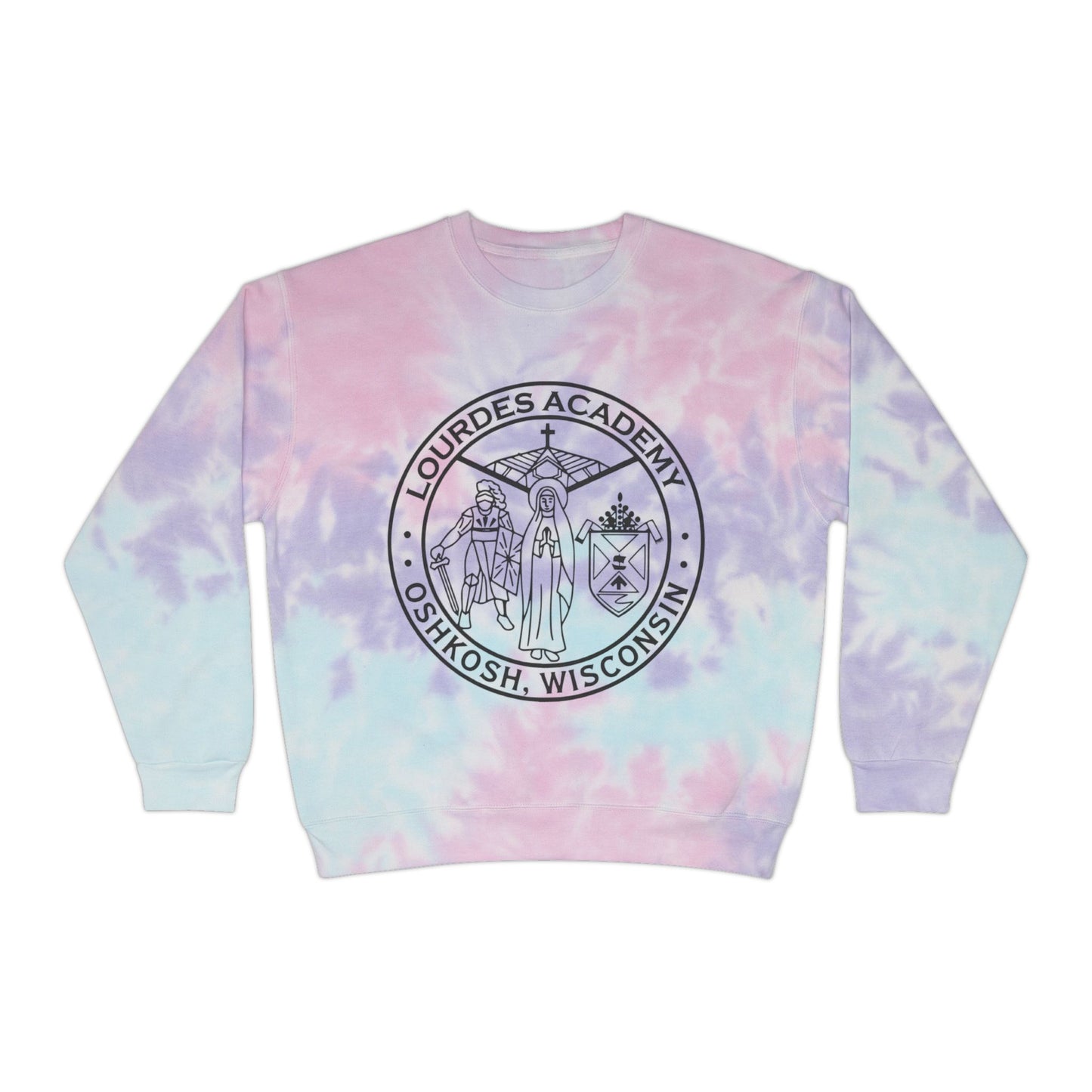 Unisex Lourdes Crest Tie-Dye Sweatshirt