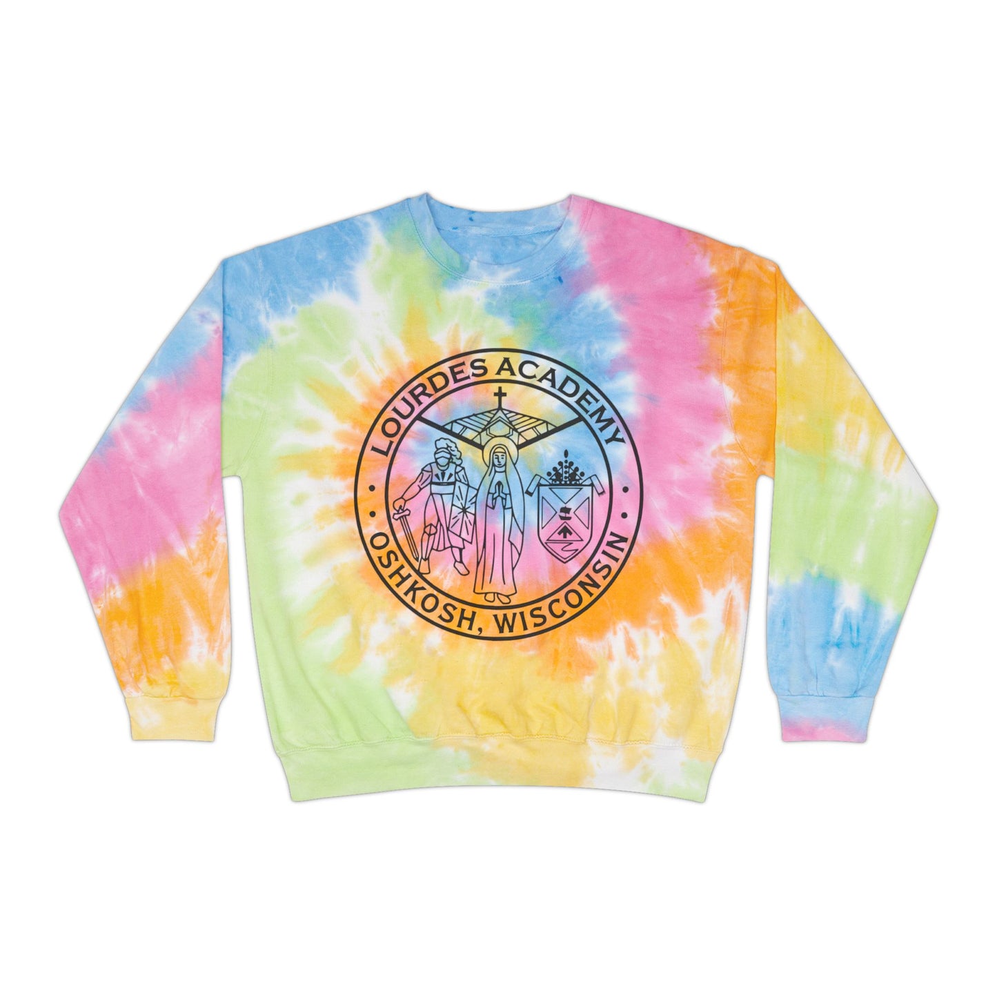 Unisex Lourdes Crest Tie-Dye Sweatshirt